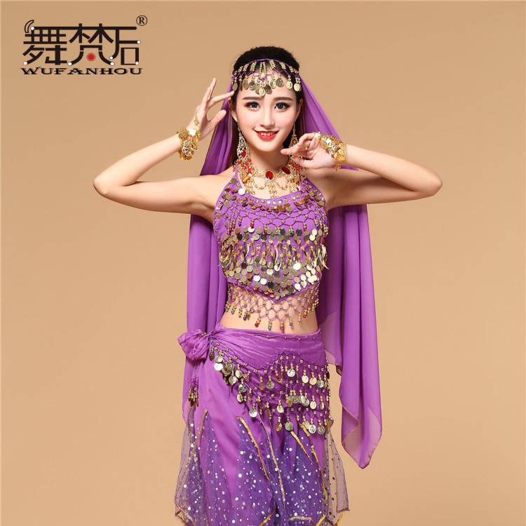 After the dance Branch, belly dance top chiffon sleeveless performance performance, practice exercise practice clothing Indian dance summer