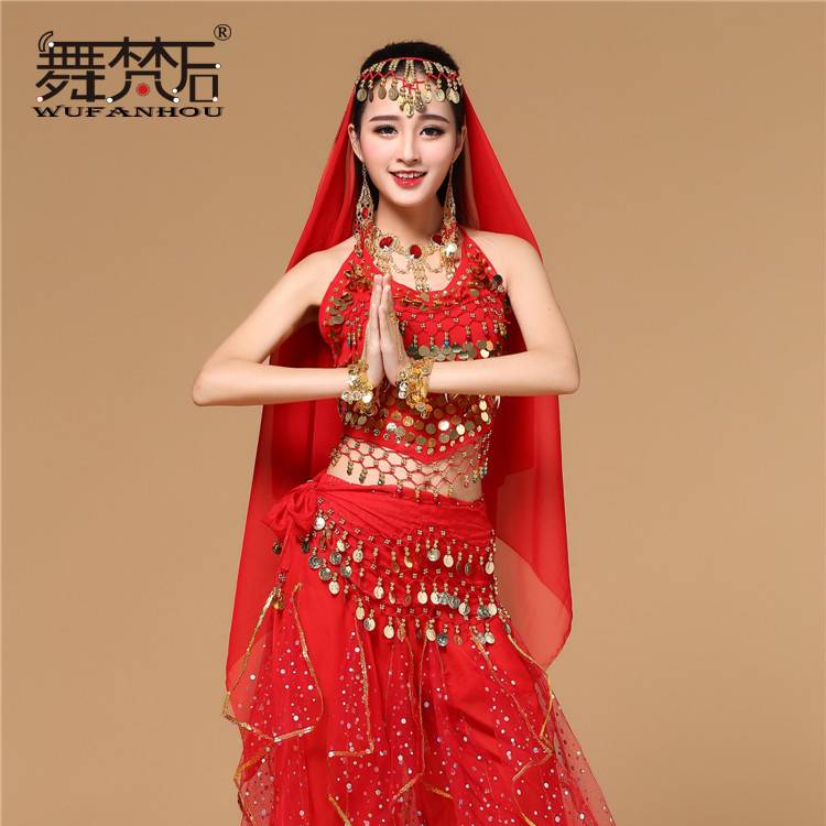 After the dance Branch, belly dance top chiffon sleeveless performance performance, practice exercise practice clothing Indian dance summer