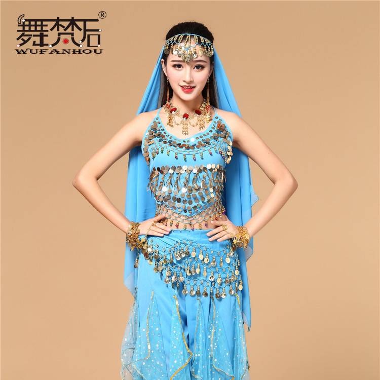 After the dance Branch, belly dance top chiffon sleeveless performance performance, practice exercise practice clothing Indian dance summer