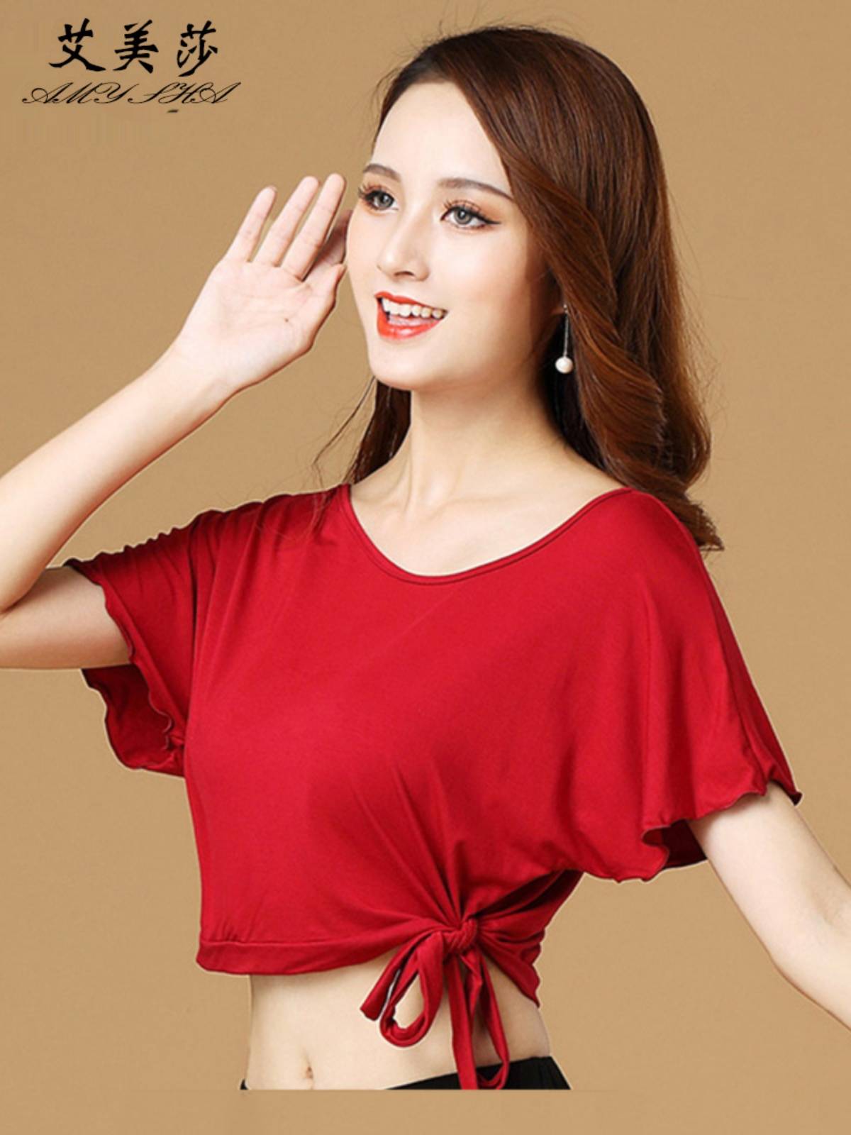 Belly dance top new sexy oriental dance clothing Modal clothing female strap upper high -end autumn and winter