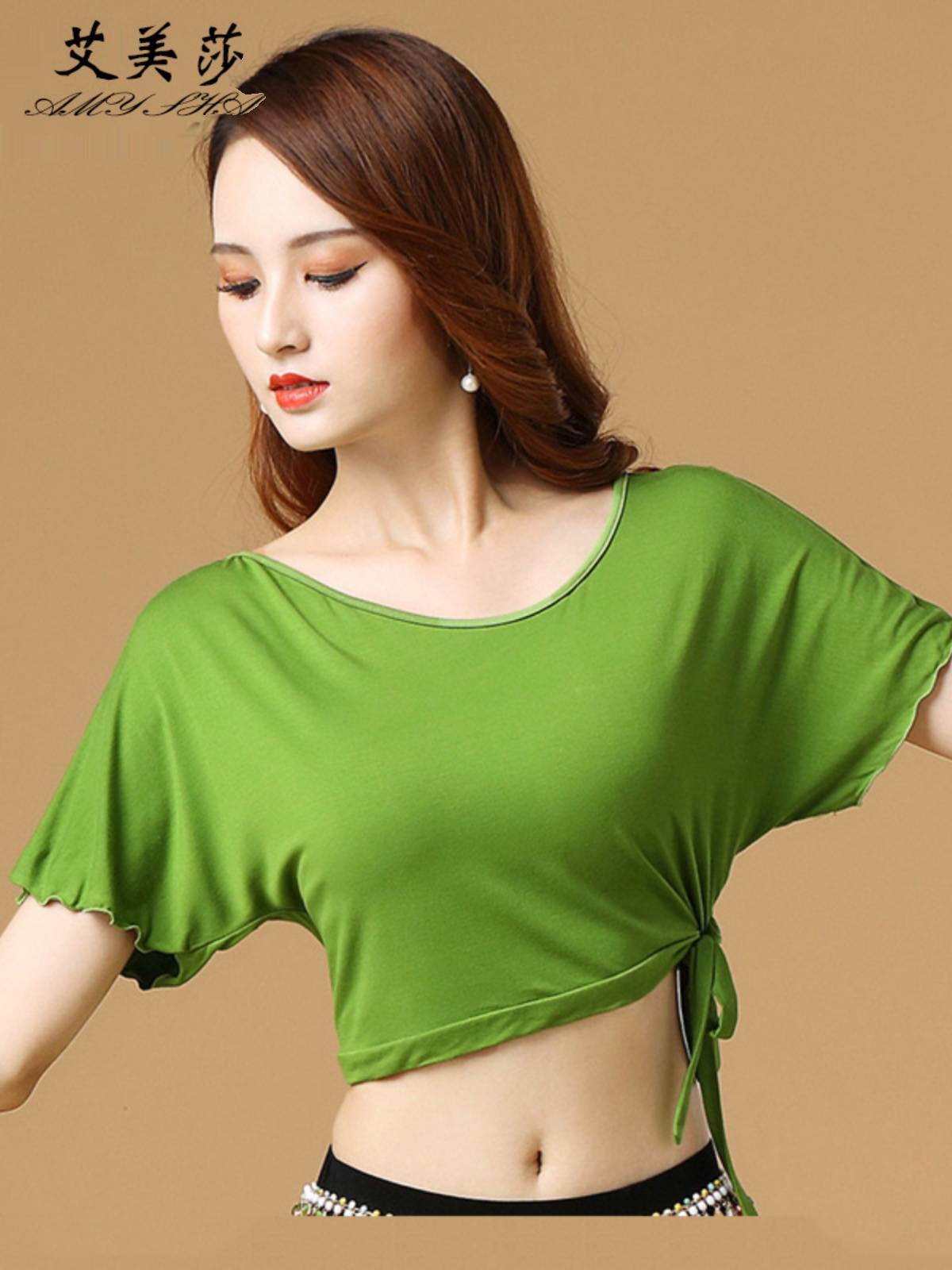 Belly dance top new sexy oriental dance clothing Modal clothing female strap upper high -end autumn and winter