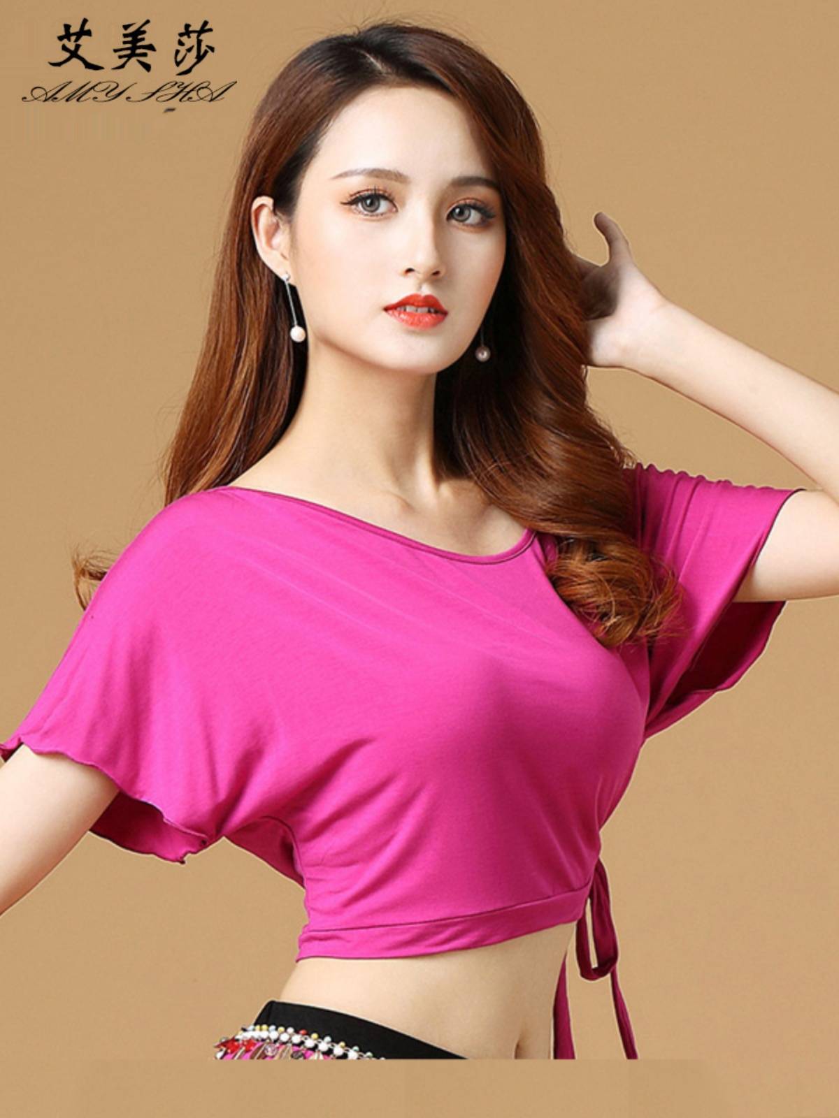 Belly dance top new sexy oriental dance clothing Modal clothing female strap upper high -end autumn and winter