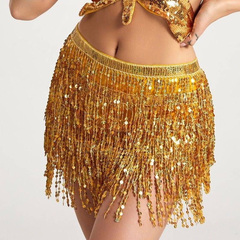 Belly dance lower half body skirt sequins waist chain sequins hip -to -sos waist waist tie dance performance performance waist towel