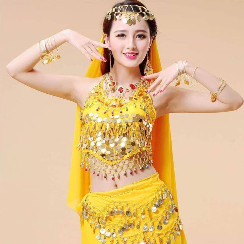 New Indian dance performance accessories fingers ring bracelet neck -in earrings ethnic dance head scarf belly dance head dance head jewelry scarf