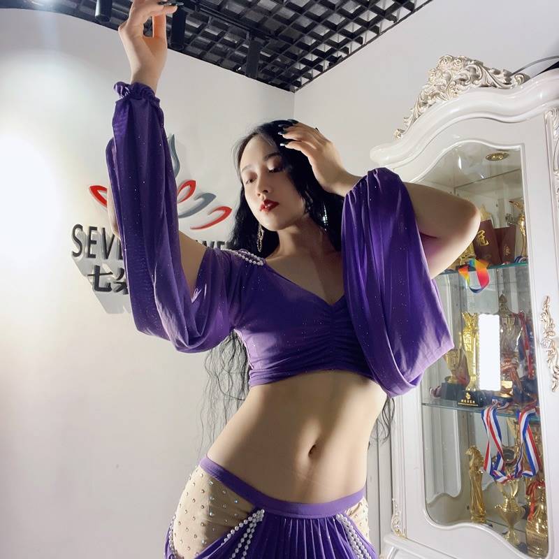 Belly Dance Clothing 2024 Spring / Summer New Oriental Dance Performance Performance Practice Female Palace Lantern Skirt Set