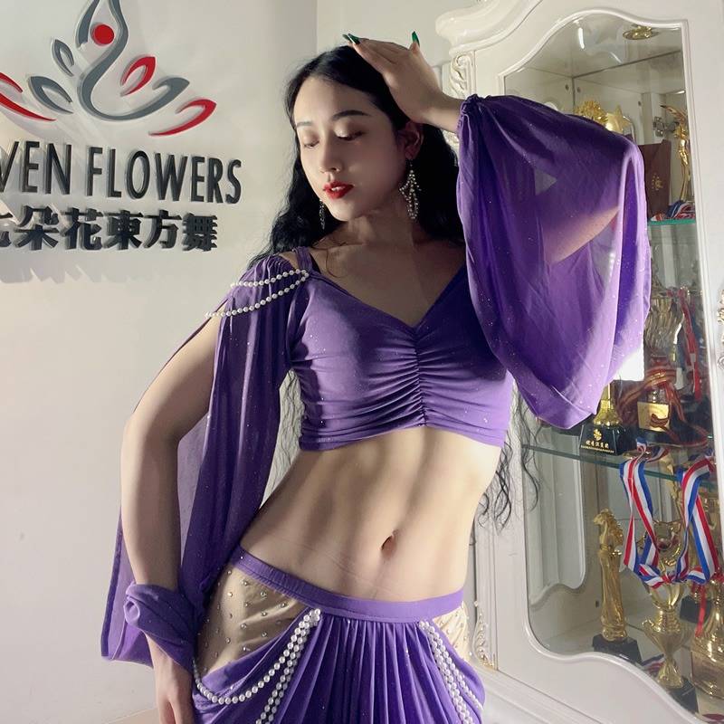 Belly Dance Clothing 2024 Spring / Summer New Oriental Dance Performance Performance Practice Female Palace Lantern Skirt Set