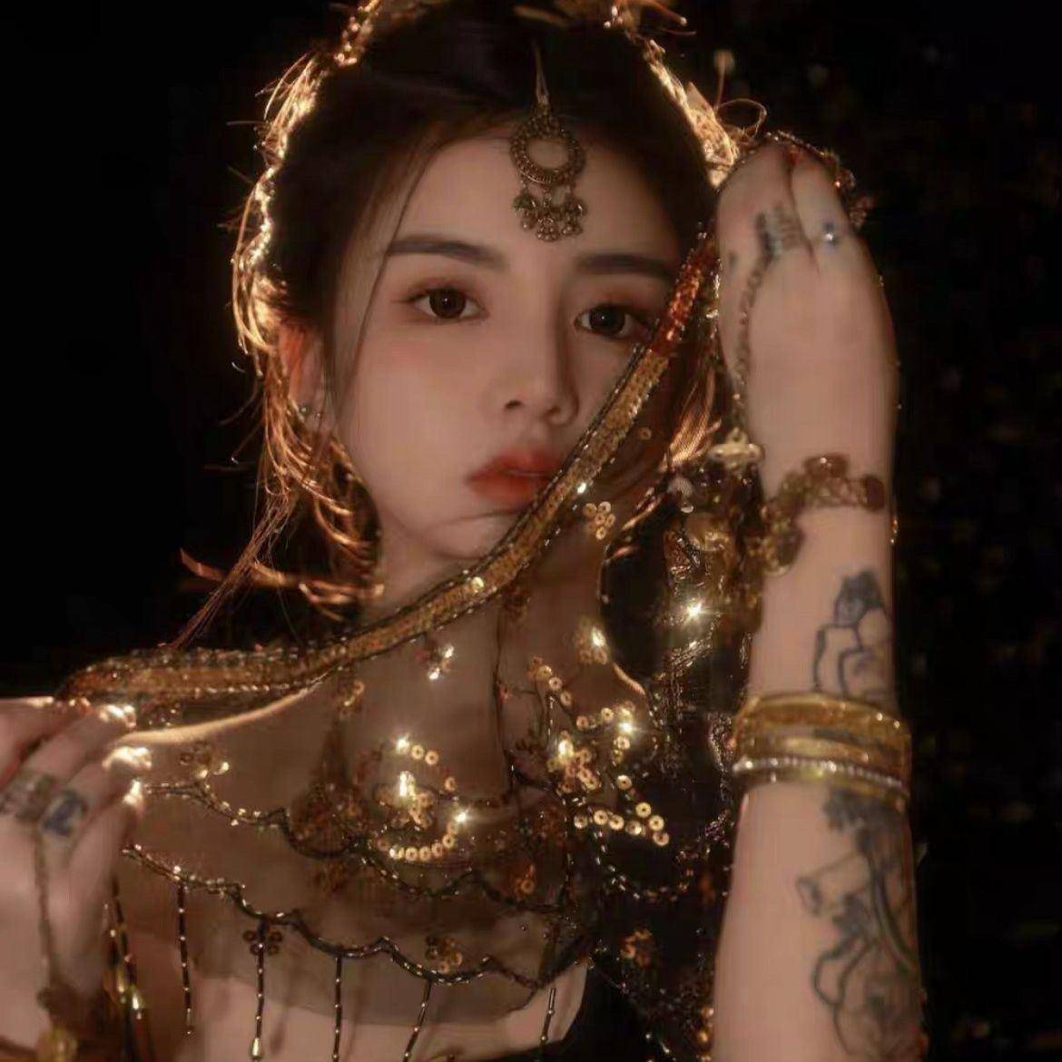 Belly dance veil exotic princess cos veil Western style dance covered face ancient style Hanfu fairy faces yarn