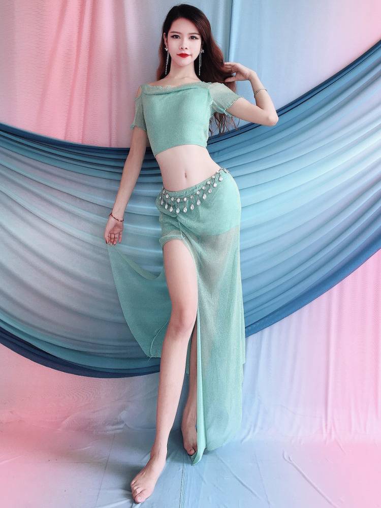Baiya Qianhui Belly Dance Dance Dressing Dress Skirt Set 2024 Spring New Type Deloma Paradise Skirt Performance Services