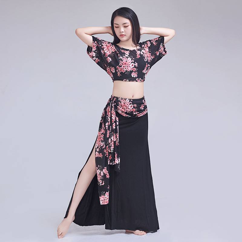 2021 Summer Belly Dance Dance Exercise Delivery Uniform Large Slim Performance Clothing Set Oriental Dance Net Speed Training Service