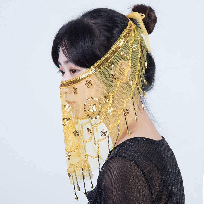 Belly Dance Facial Facial Western Realm Dance Dance Holes Faces Ancient Style Hanfu Fairy Princess Cosplay Face Tisters