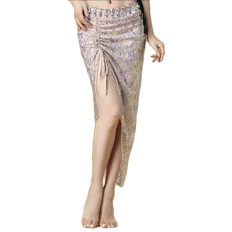 Belly dance sexy body sequ consolidation skirt women's nightclub DJ pure desire hot girl is thin and irregular skirt to prevent light