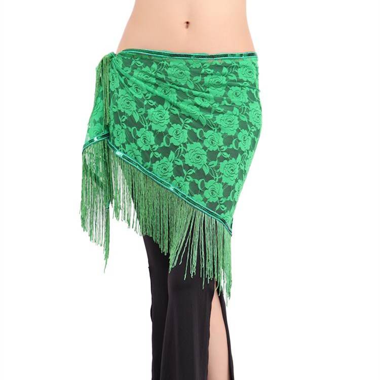 Belly dance lace triangle scarf Indian dance waist chain oriental dance hollow flower flow Soviet waist chain actress performance hip towel