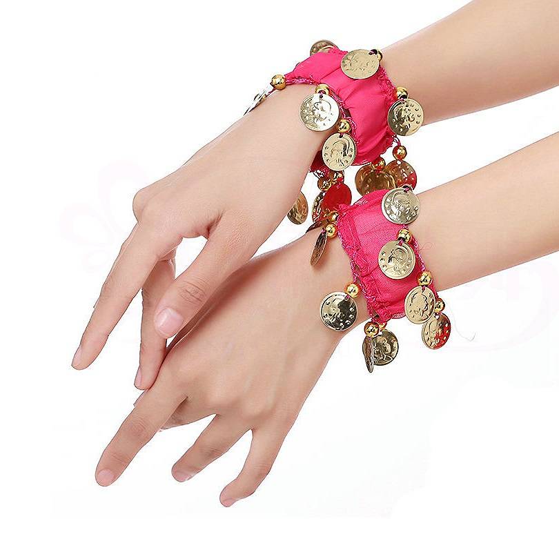 Belly dance jewelry accessory show clothing chiffon bracelet hanging coin bracelet Indian dance bracelet performance hand decoration