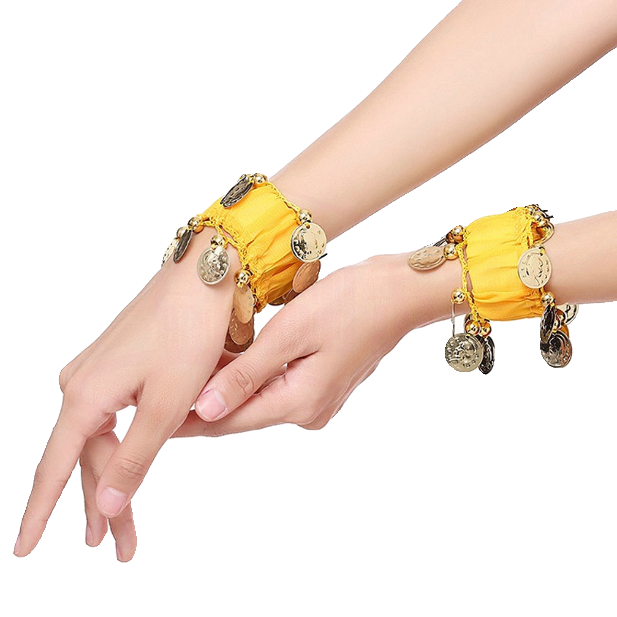 Belly dance jewelry accessory show clothing chiffon bracelet hanging coin bracelet Indian dance bracelet performance hand decoration