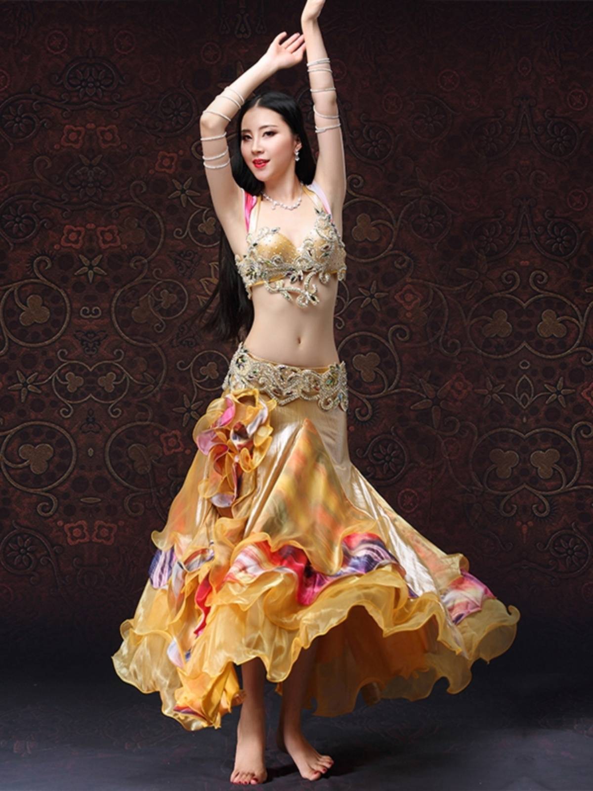 Odinnale belly dance heavy worker performance service female adult Oriental dance performance, bras, photography photography long skirt
