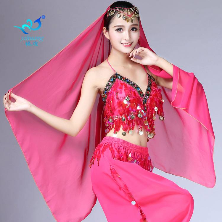 New belly dancer dancer Indian dance scarf chain dance watch performance accessories hand throw noodle gauze adult daughter