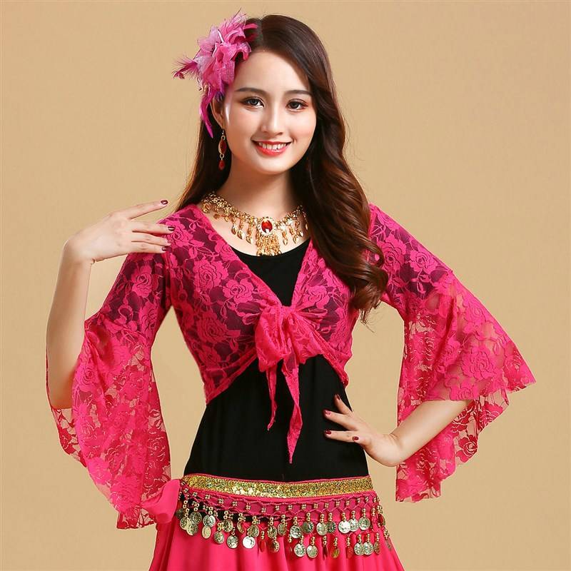 New Plaza Dance Fun National Yangge Dance Group Dance Dance Clothing Belly Dance Performance Short Sleeping Top