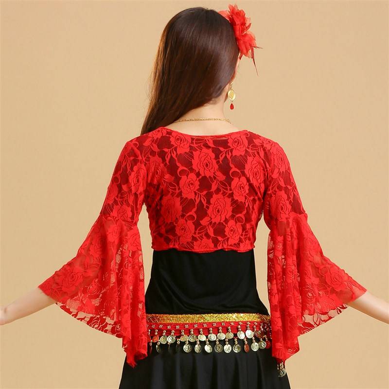 New Plaza Dance Fun National Yangge Dance Group Dance Dance Clothing Belly Dance Performance Short Sleeping Top