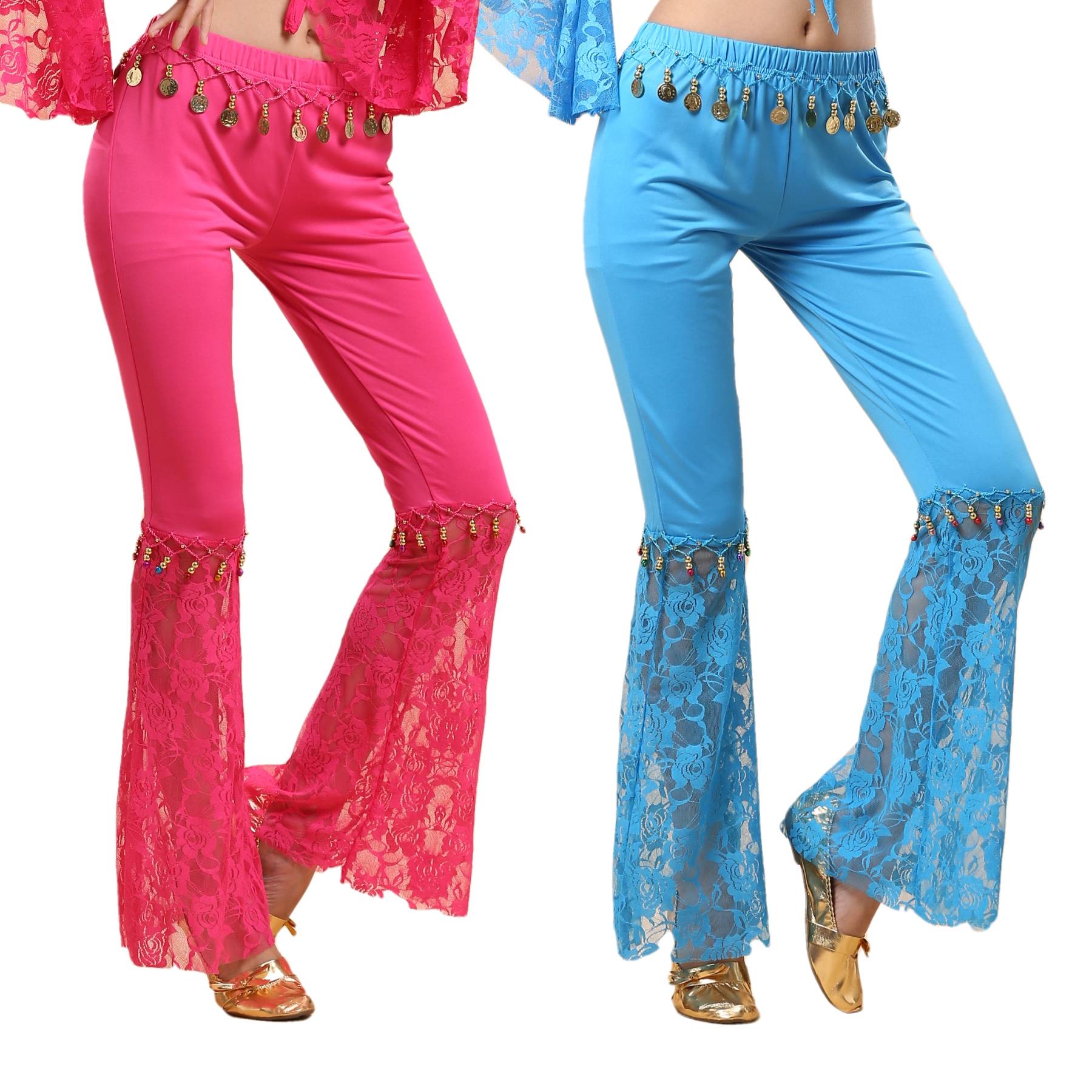 Special Plaza Dance Dance Dance Dance Pants Performance Performance New Belly Dance Pants Lace Fan Pants
