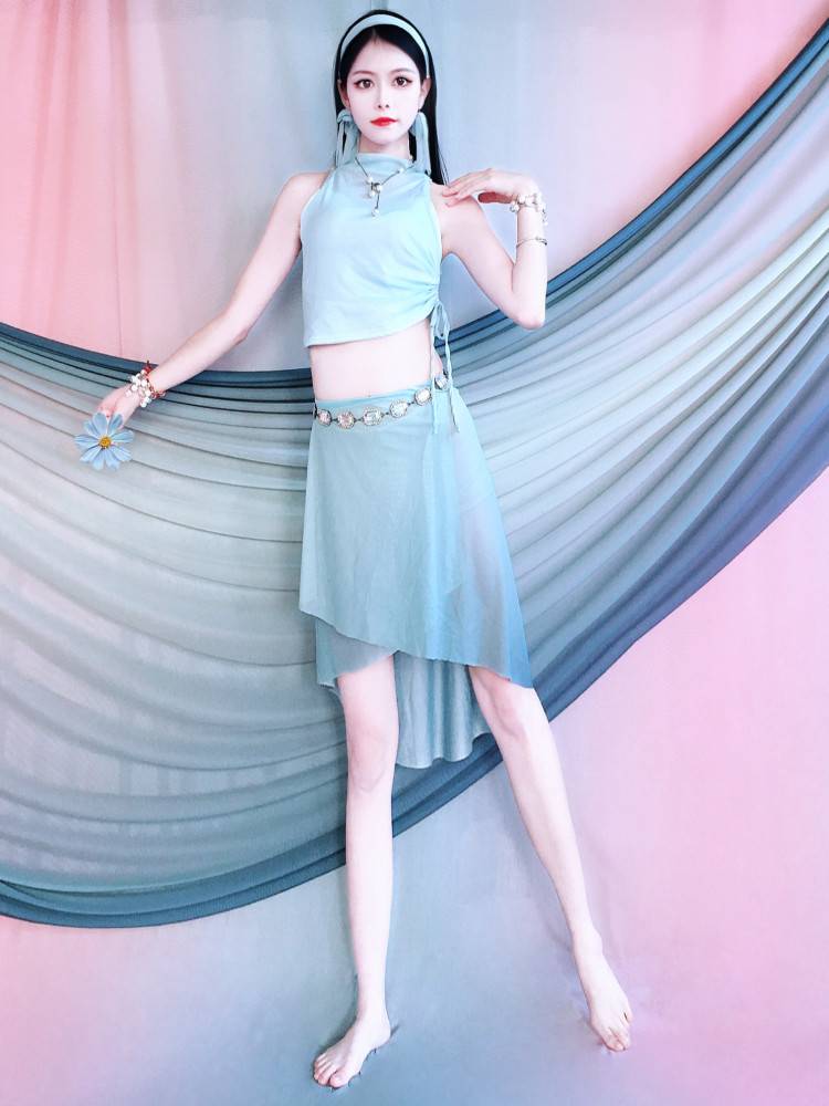 Baiya Qianhui Belly Dance Practice Female 2024 new top Gravity Gravity Towel Fignes Set Oriental Dance Service
