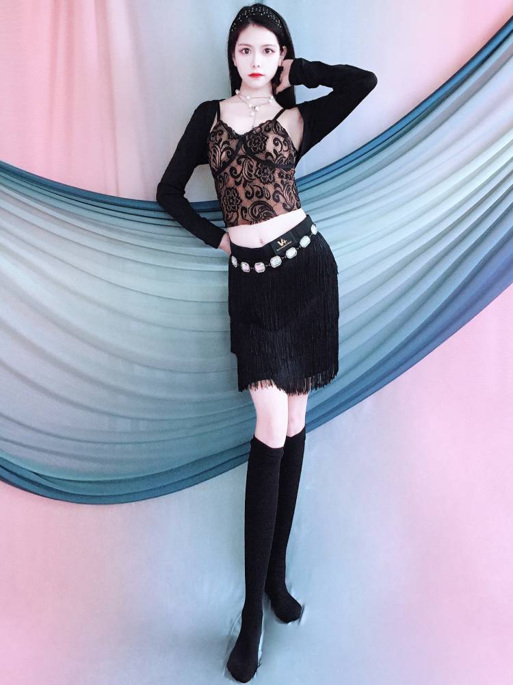 Belly Dance Sauk Skirt Set Adult Practice Service Lace Stranging Shoulder Shoulder New Summer Children's Performance Services