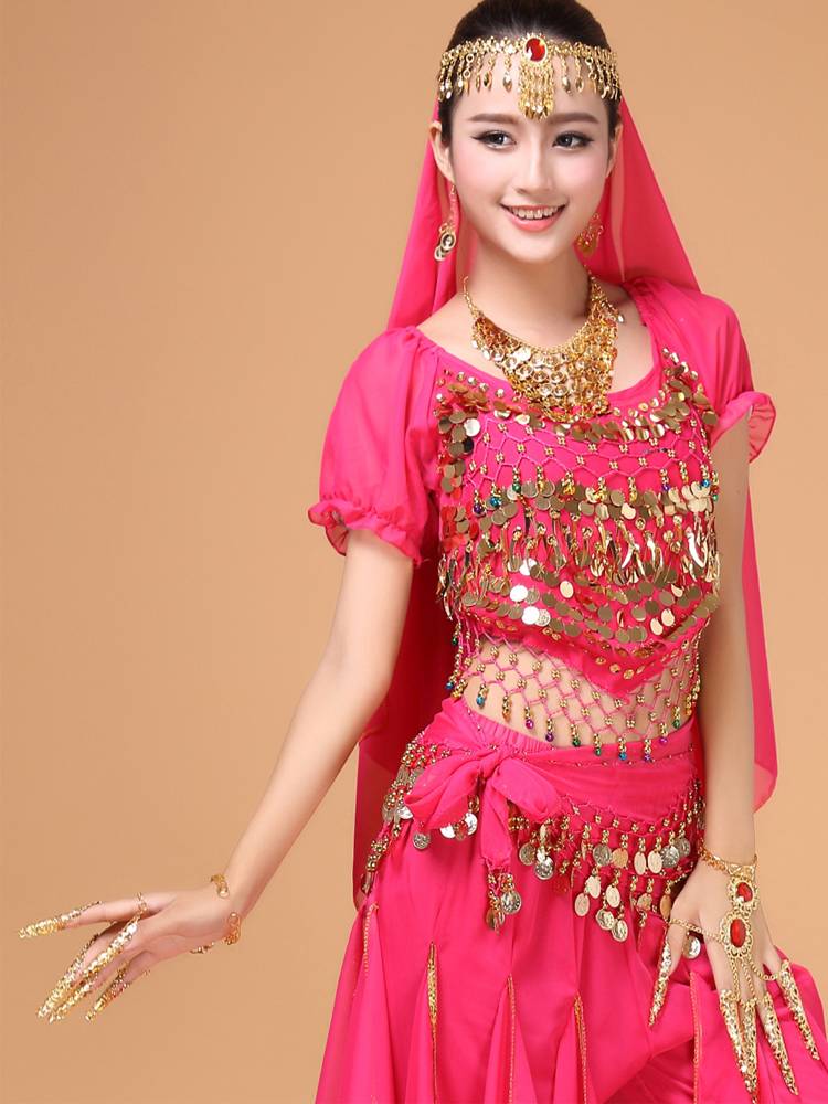 Indian dance head jewelry headwear necklace ancient ear ring nose chain chain belly dance bracelet performance jewelry