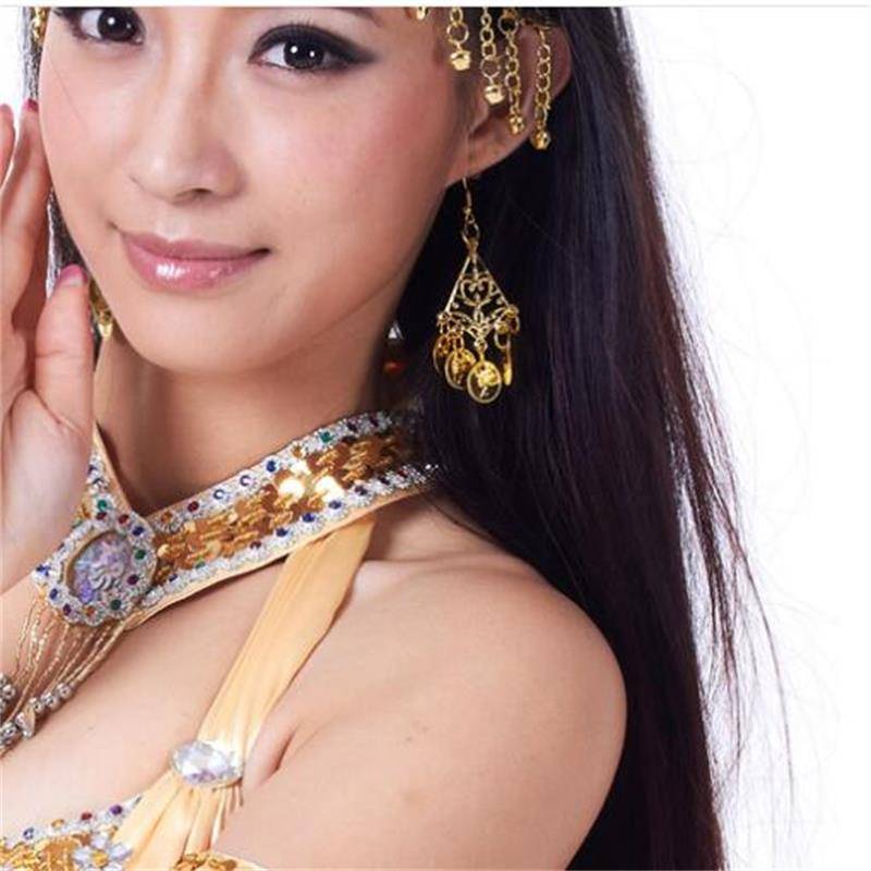Belly dance earrings Indian dance service performance set assembly jewelry adults and children suitable coin earrings