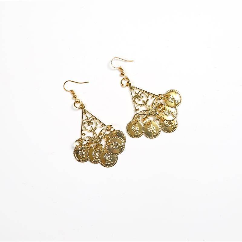 Belly dance earrings Indian dance service performance set assembly jewelry adults and children suitable coin earrings