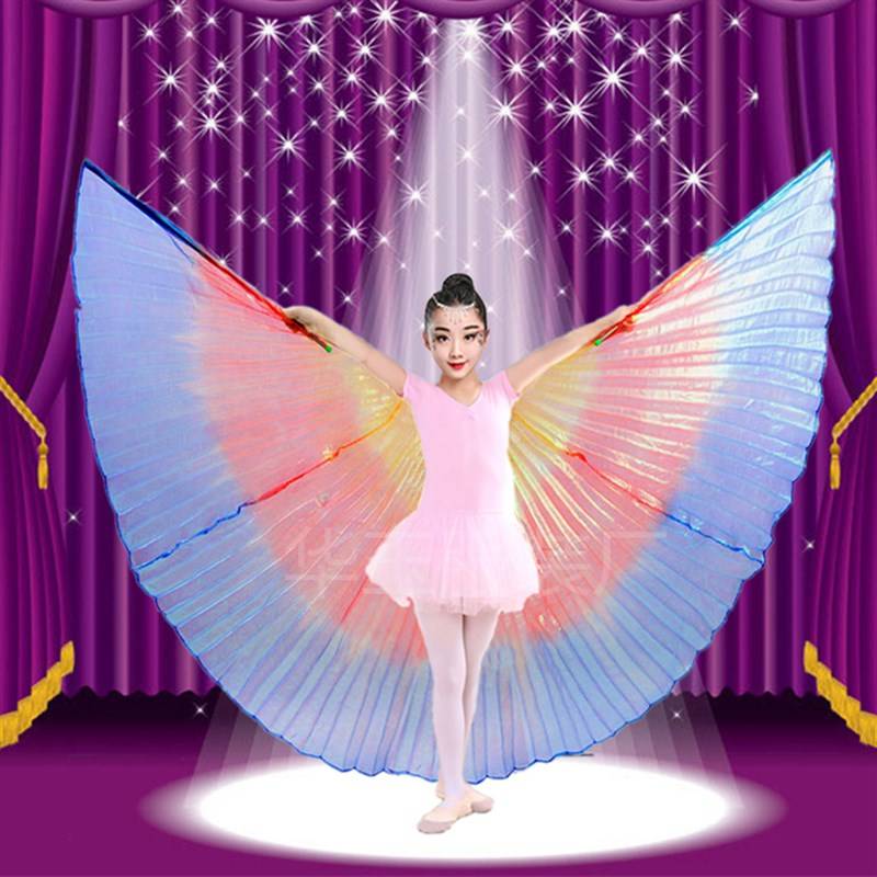 Liuyi children dance winged winged belly belly dance wings, children's accessories, colorful wings children performed gold -winged