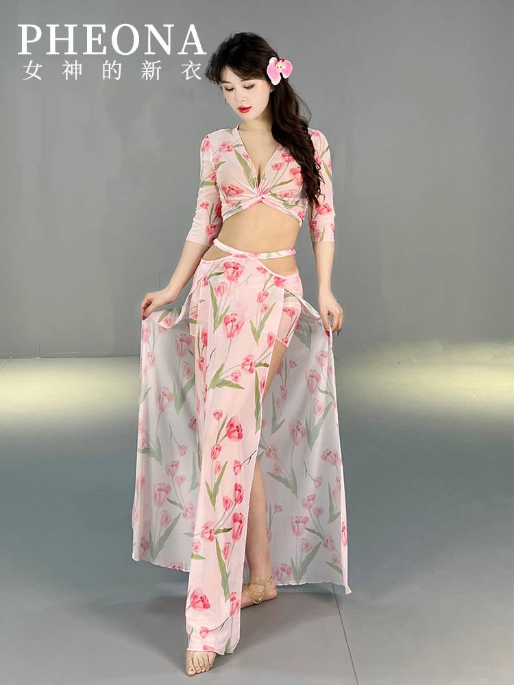 Goddess's new clothing 2024 new belly dance service original design light luxury exercise simple performance service T026
