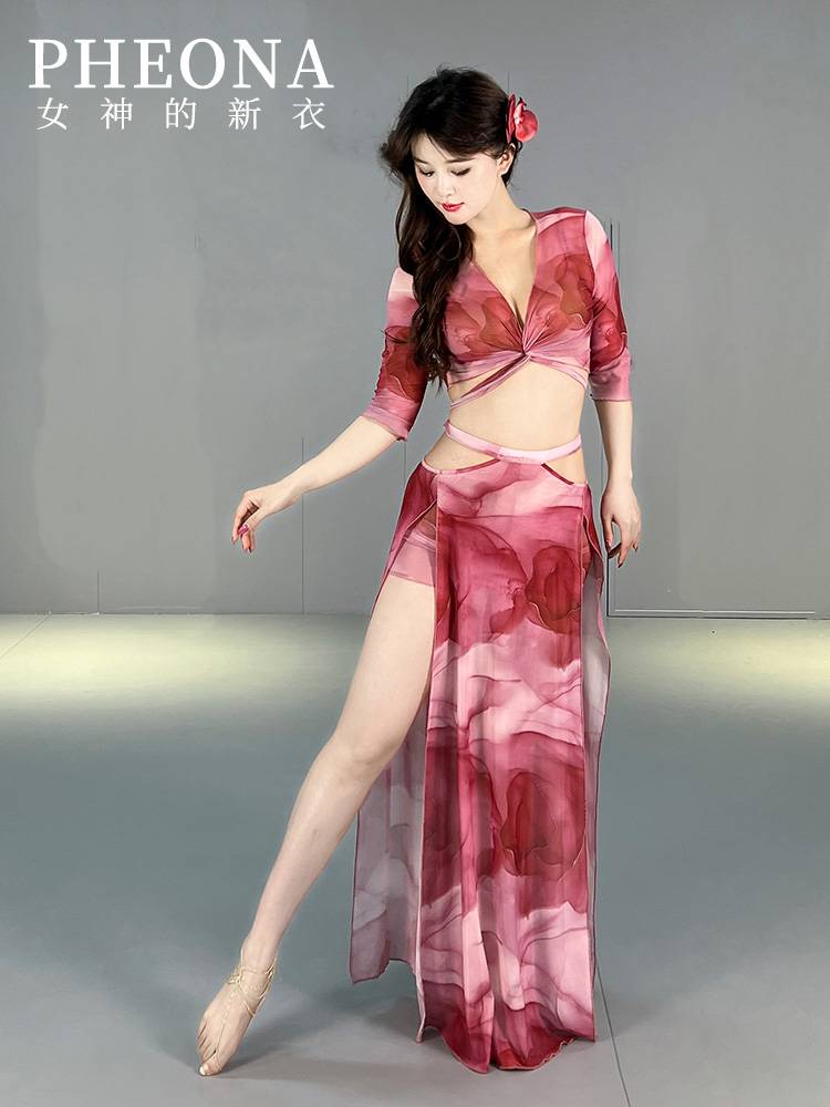 Goddess's new clothing 2024 new belly dance service original design light luxury exercise simple performance service T026