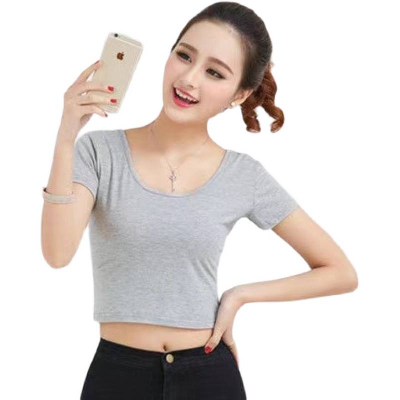 2022 new belly dance short -sleeved top new practice Oriental dance clothing female exercise uniform all cotton