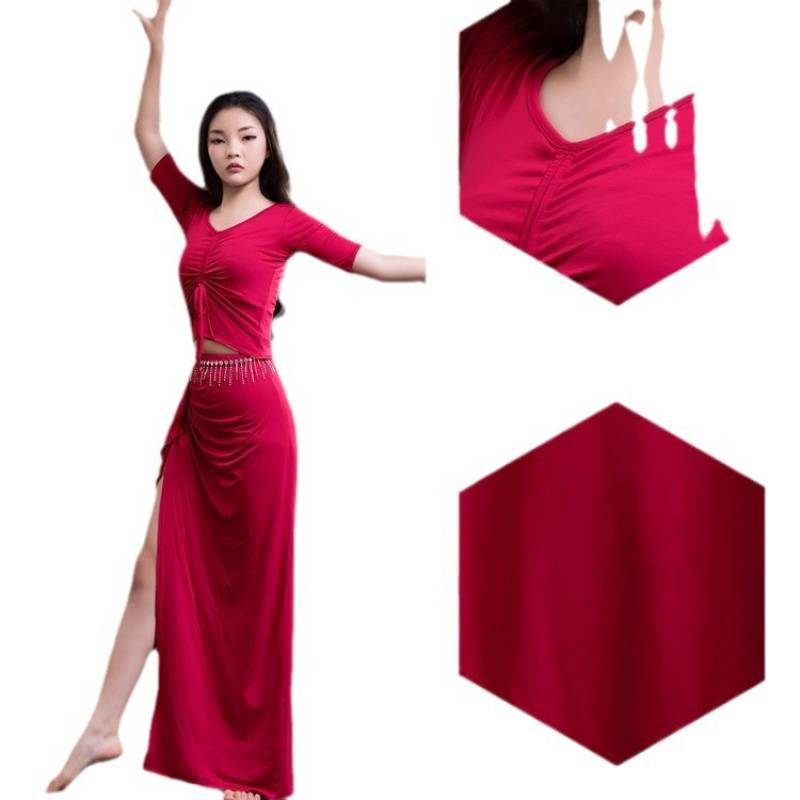 New autumn and winter belly dance set Large size Modal fabric is thin or Oriental dance exercise performance service