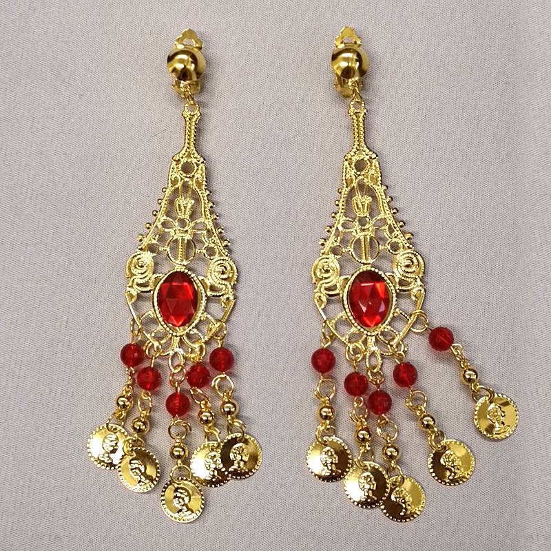 Fan Sha Meiyi Belly Dance accessories Indian dance jewelry belly dance gem earrings metal