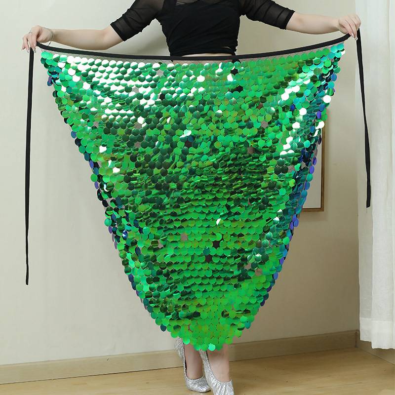Belly dance performance service high -end new practice service hip scarf sequin, mermaid tail skirt belly dance waist skirt