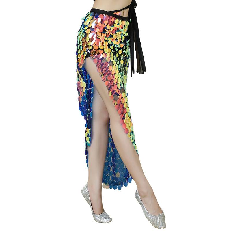 Belly dance performance service high -end new practice service hip scarf sequin, mermaid tail skirt belly dance waist skirt