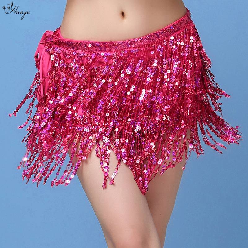 Belly dance waist chain new sequins, stall scarf sexy oriental dance hips skirt, beginner waist skirt, wild fairy