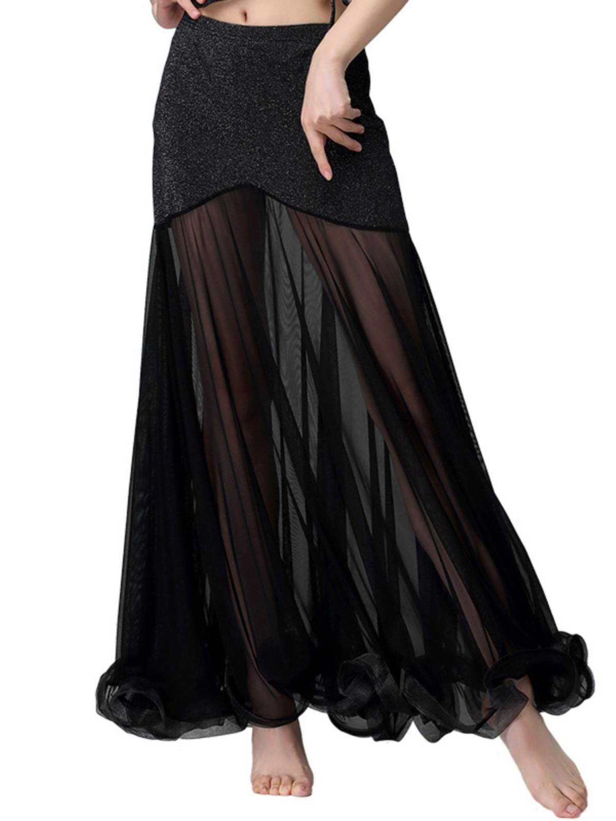Belly dance long skirt 2024 new exercise uniforms under sexy female adult Oriental dance performance skirt fairies