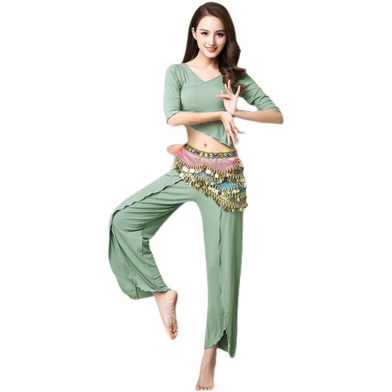 Belly dance practice suit set 2024 new clothing female beginners practice performance sexy adult spring and summer girl