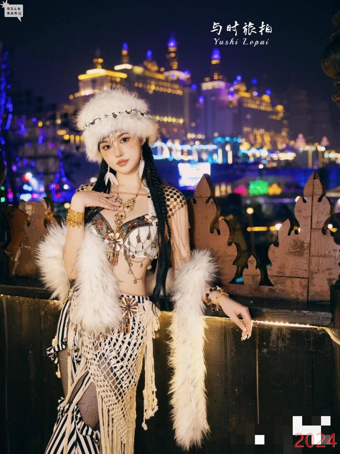 Belly Dance waist chain tribal hip hip towel exotic white tribe princess clothing Yunnan version of photo clothing