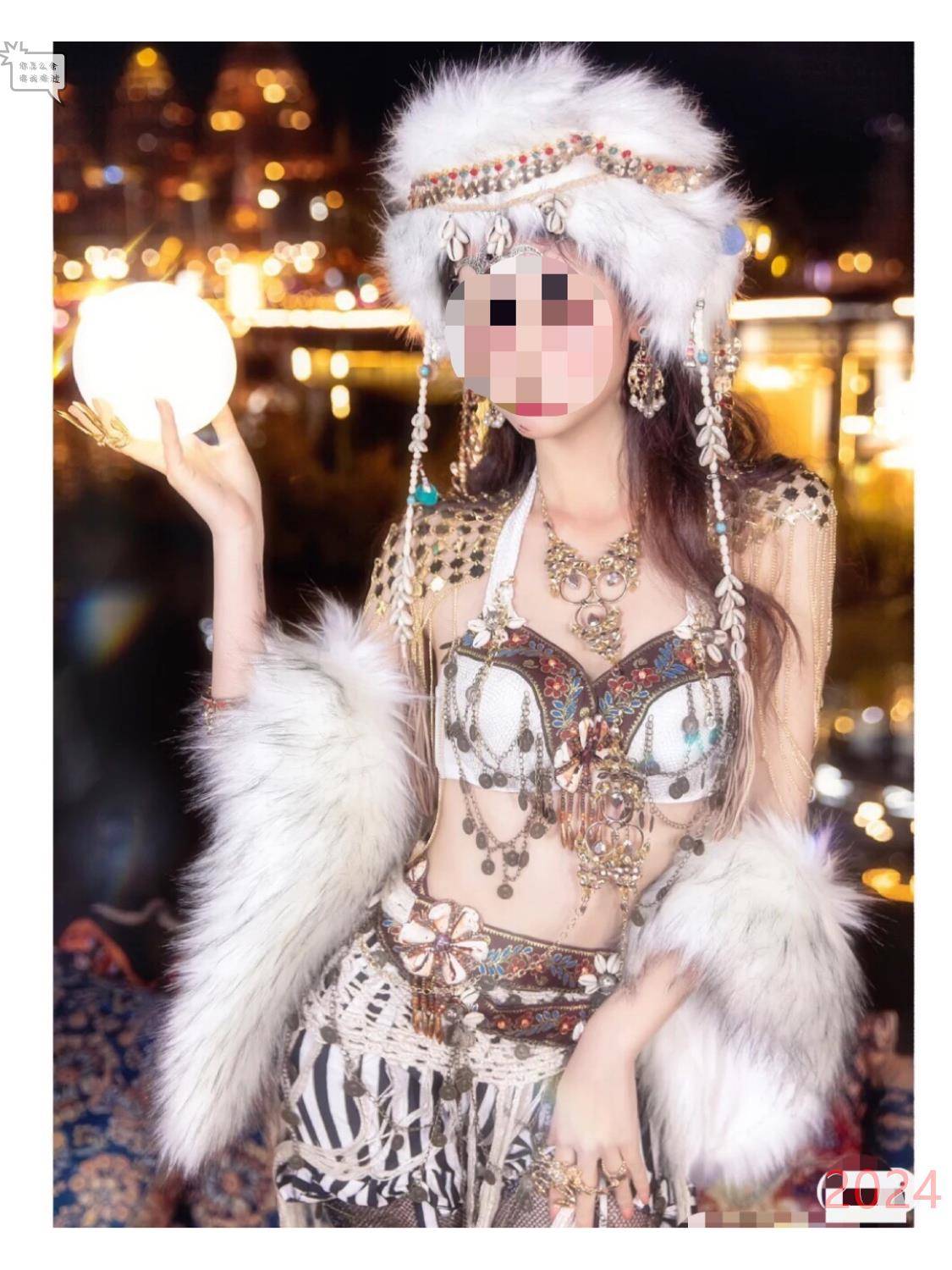 Belly Dance waist chain tribal hip hip towel exotic white tribe princess clothing Yunnan version of photo clothing