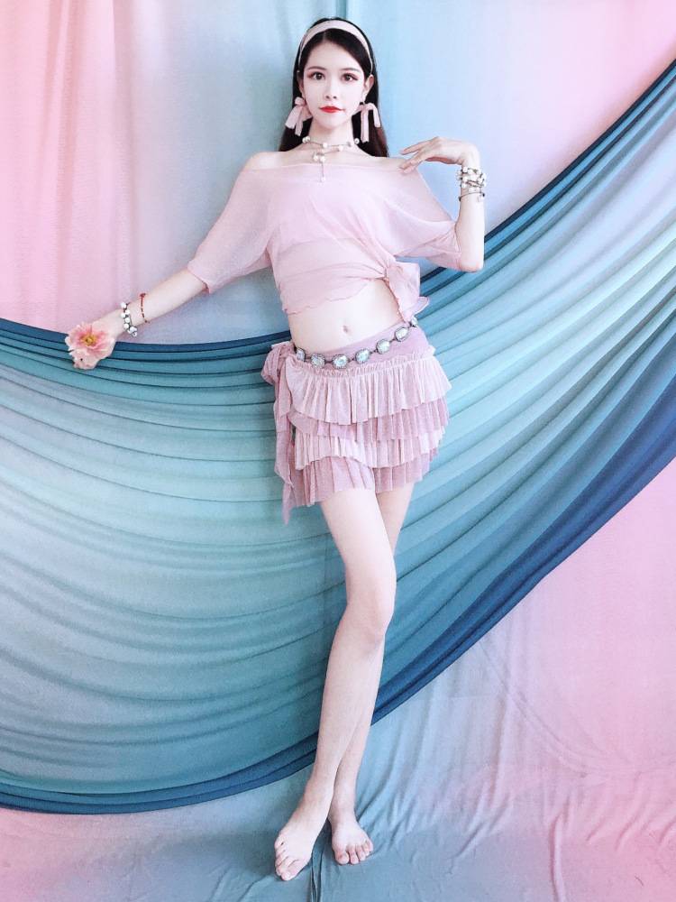 Jianxin Huimei New 2024 Summer New Product Belly Dance Practice Service Clue Hip Scarf Set Dance Practice Service