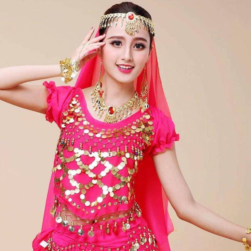 New belly nation dance head gauze scarf Indian dance nose chain necklace head jewelry performed head jewelry accessories
