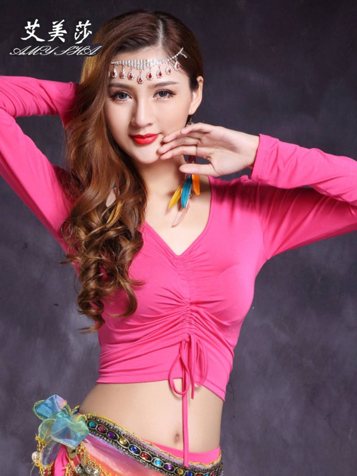 Belly dance top, upper body 2024 summer new practice costumes Modal's thin and covered belly, big size girl
