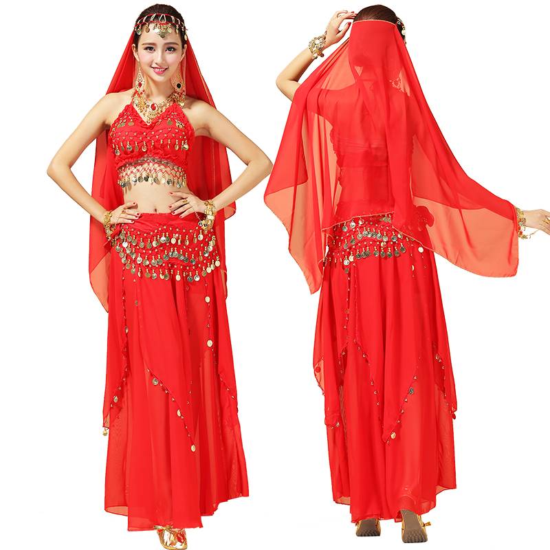 Indian dance clothing adult female belly dance performance clothing new national stage performance clothing bras skirt set