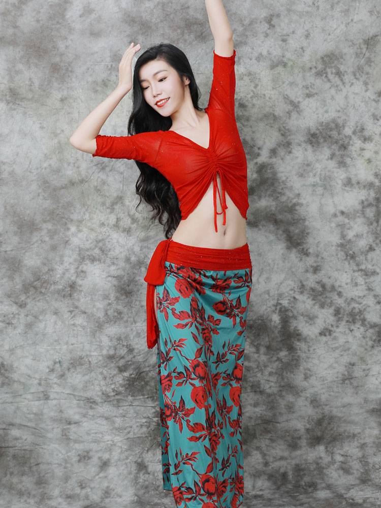 Belly dance exercise clothing female 2023 new set of fairy summer performance clothes Oriental dance clothing long skirt