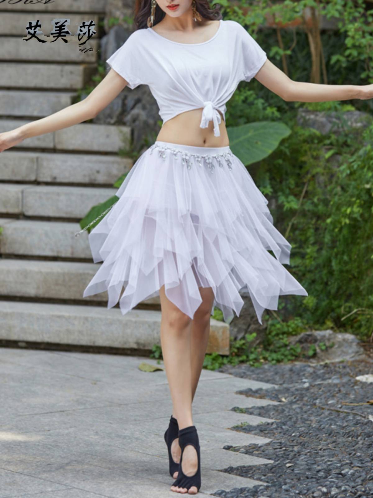 Belly Dance Clothing 2024 New Set Scholars Practicing Mordel Model Performance Server Sexy Short Sleeve Summer