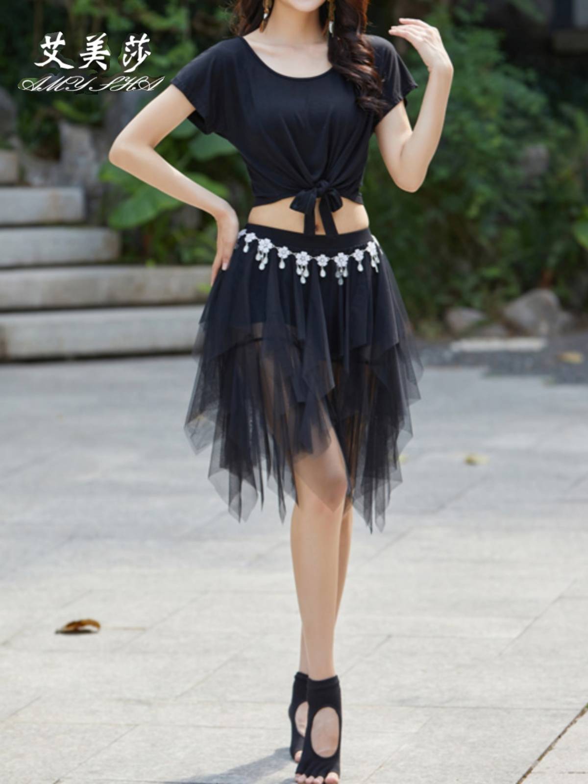 Belly Dance Clothing 2024 New Set Scholars Practicing Mordel Model Performance Server Sexy Short Sleeve Summer