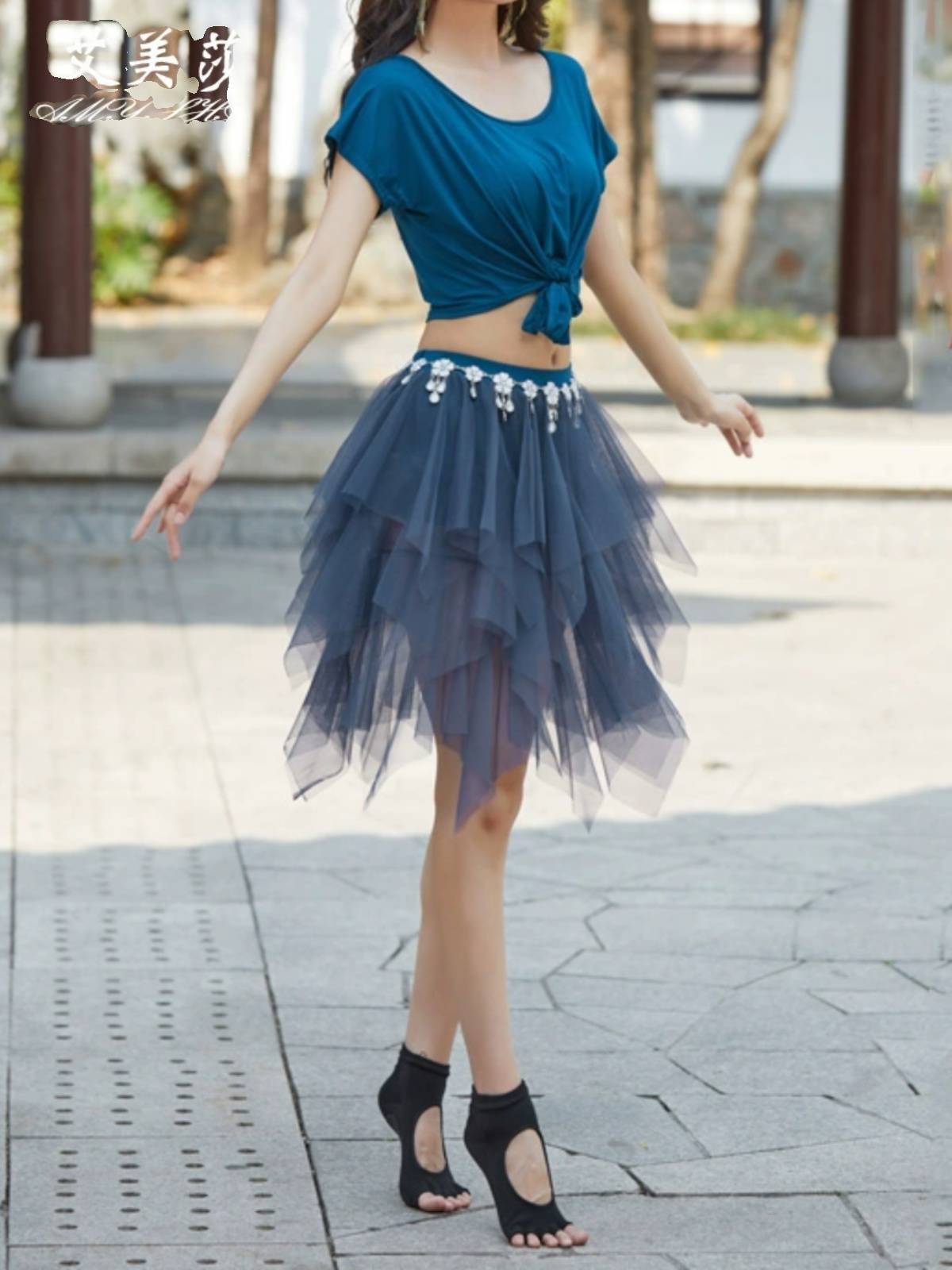 Belly Dance Clothing 2024 New Set Scholars Practicing Mordel Model Performance Server Sexy Short Sleeve Summer