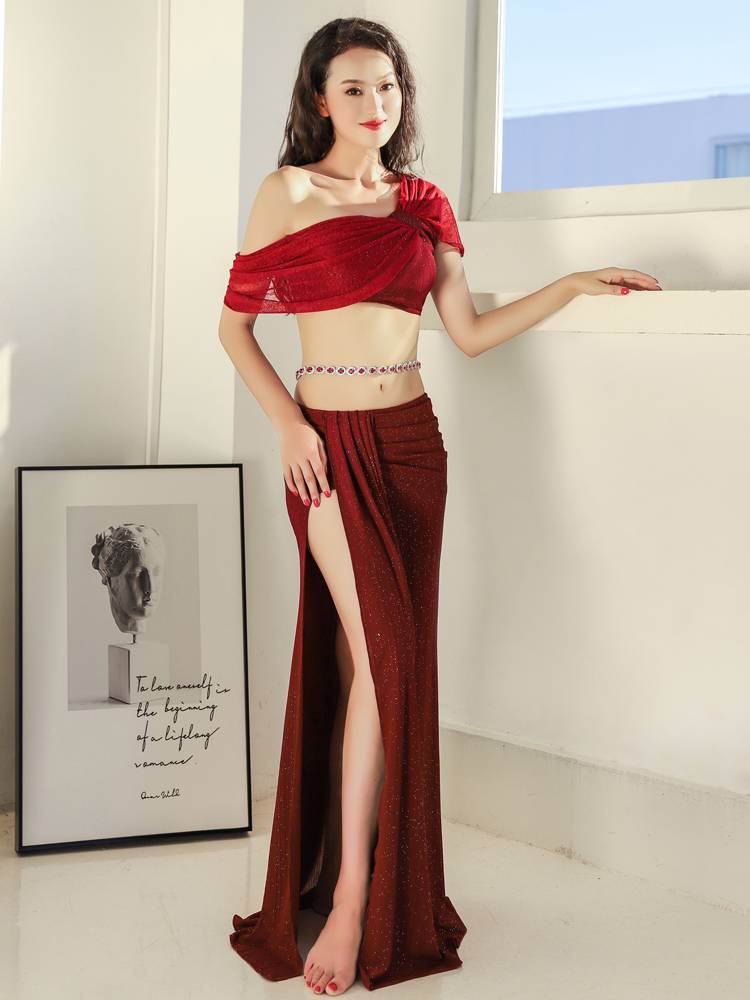 The new dance of the city dance new belly dance clothing actress elegant goddess model Oriental dance Popsong practice uniform suit